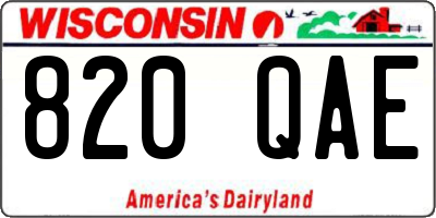 WI license plate 820QAE