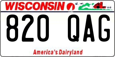 WI license plate 820QAG