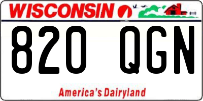 WI license plate 820QGN
