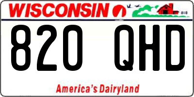 WI license plate 820QHD
