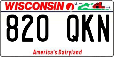 WI license plate 820QKN