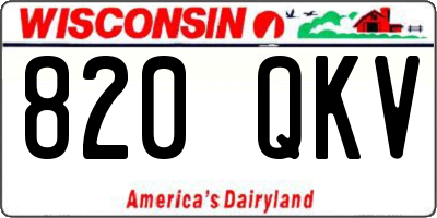 WI license plate 820QKV