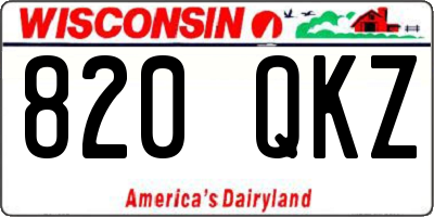 WI license plate 820QKZ