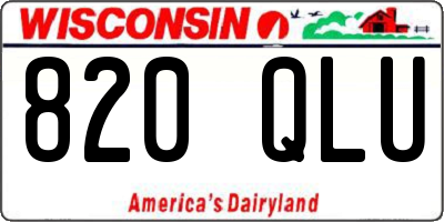 WI license plate 820QLU