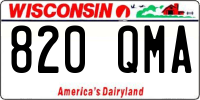 WI license plate 820QMA