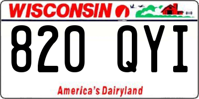 WI license plate 820QYI