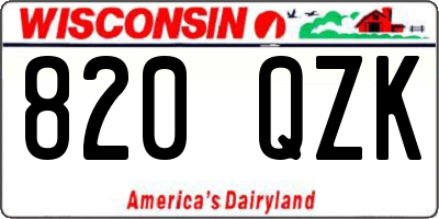 WI license plate 820QZK