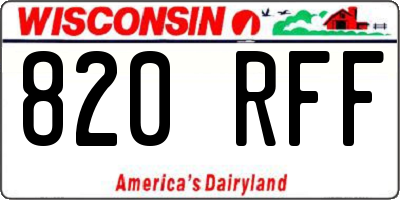 WI license plate 820RFF