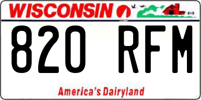 WI license plate 820RFM