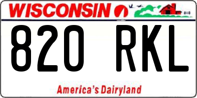 WI license plate 820RKL