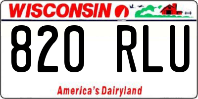 WI license plate 820RLU
