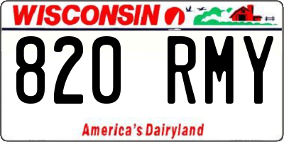 WI license plate 820RMY