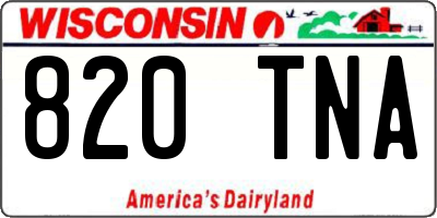 WI license plate 820TNA