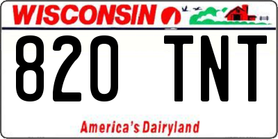 WI license plate 820TNT