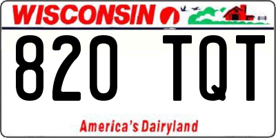 WI license plate 820TQT