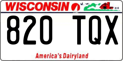 WI license plate 820TQX