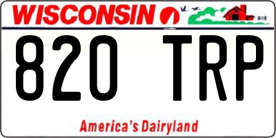 WI license plate 820TRP