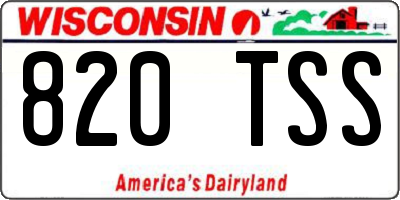 WI license plate 820TSS