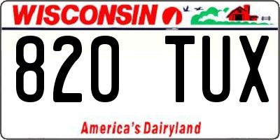 WI license plate 820TUX