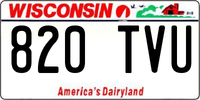 WI license plate 820TVU