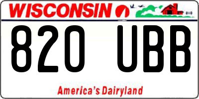 WI license plate 820UBB