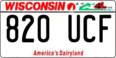 WI license plate 820UCF
