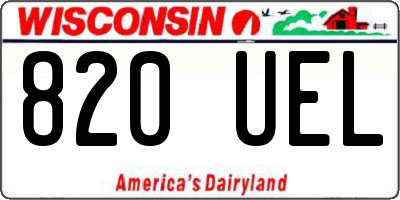 WI license plate 820UEL