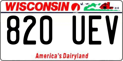 WI license plate 820UEV