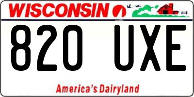 WI license plate 820UXE
