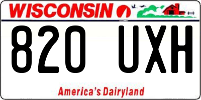 WI license plate 820UXH