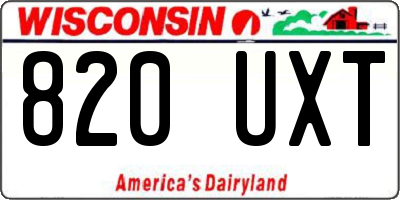 WI license plate 820UXT