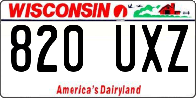 WI license plate 820UXZ