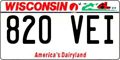 WI license plate 820VEI