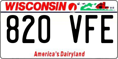 WI license plate 820VFE