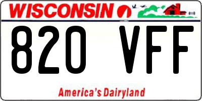 WI license plate 820VFF