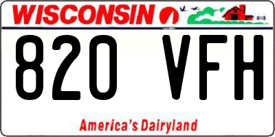 WI license plate 820VFH