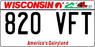 WI license plate 820VFT