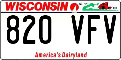 WI license plate 820VFV