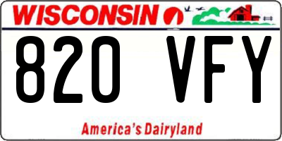 WI license plate 820VFY