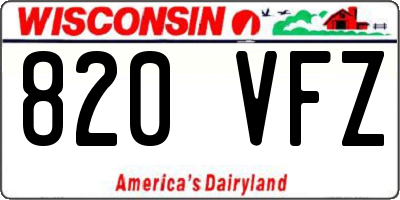 WI license plate 820VFZ