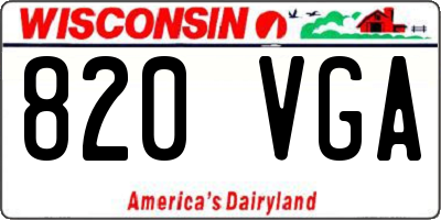 WI license plate 820VGA