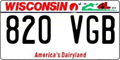 WI license plate 820VGB