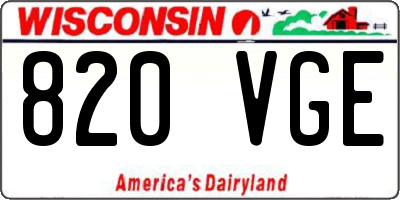 WI license plate 820VGE