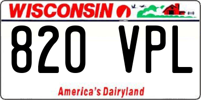 WI license plate 820VPL