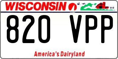 WI license plate 820VPP