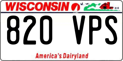 WI license plate 820VPS