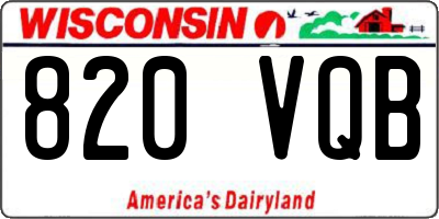 WI license plate 820VQB