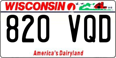 WI license plate 820VQD