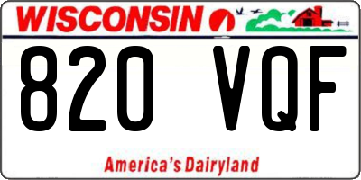 WI license plate 820VQF
