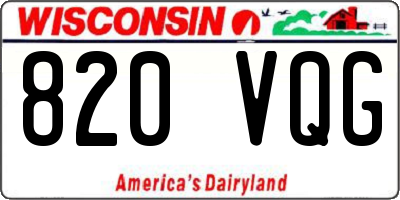 WI license plate 820VQG